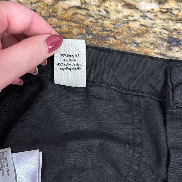 ❤️Last Chance Calvin Klein Black Linen Blend Tapered Leg Mid Rise Pants Size M - Picture 8 of 11